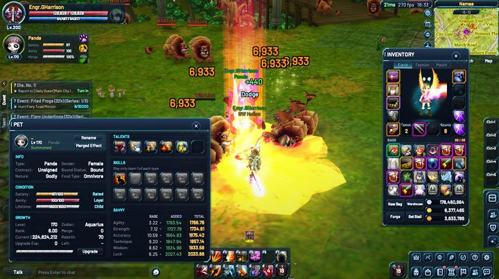 GW Helios combat in Nemea with the frame counter visible
